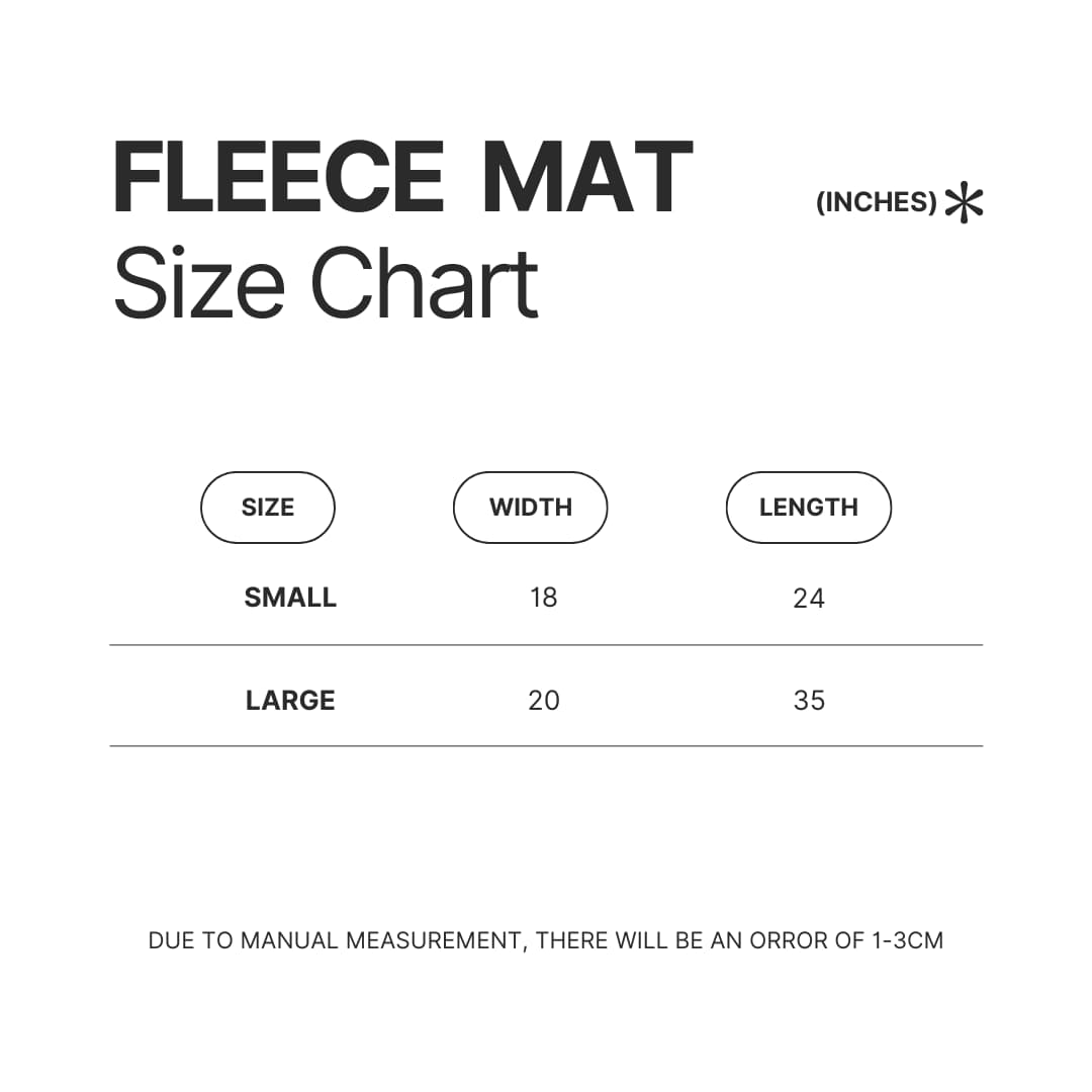 Fleece Mat Size Chart - Danganronpa Shop